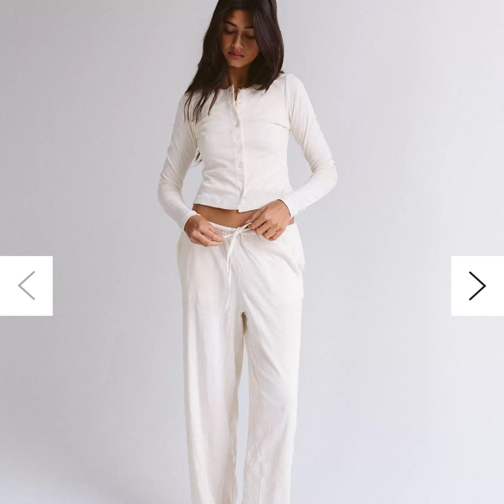 Rat Boi Cream Pointelle Knit Cardigan and Pants Set